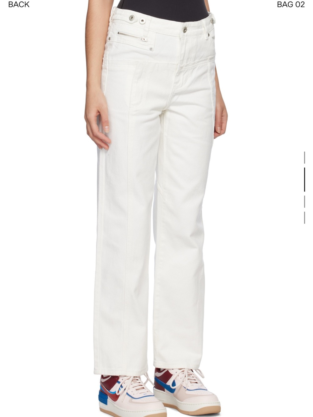 Unisex White Straight-Leg Jeans